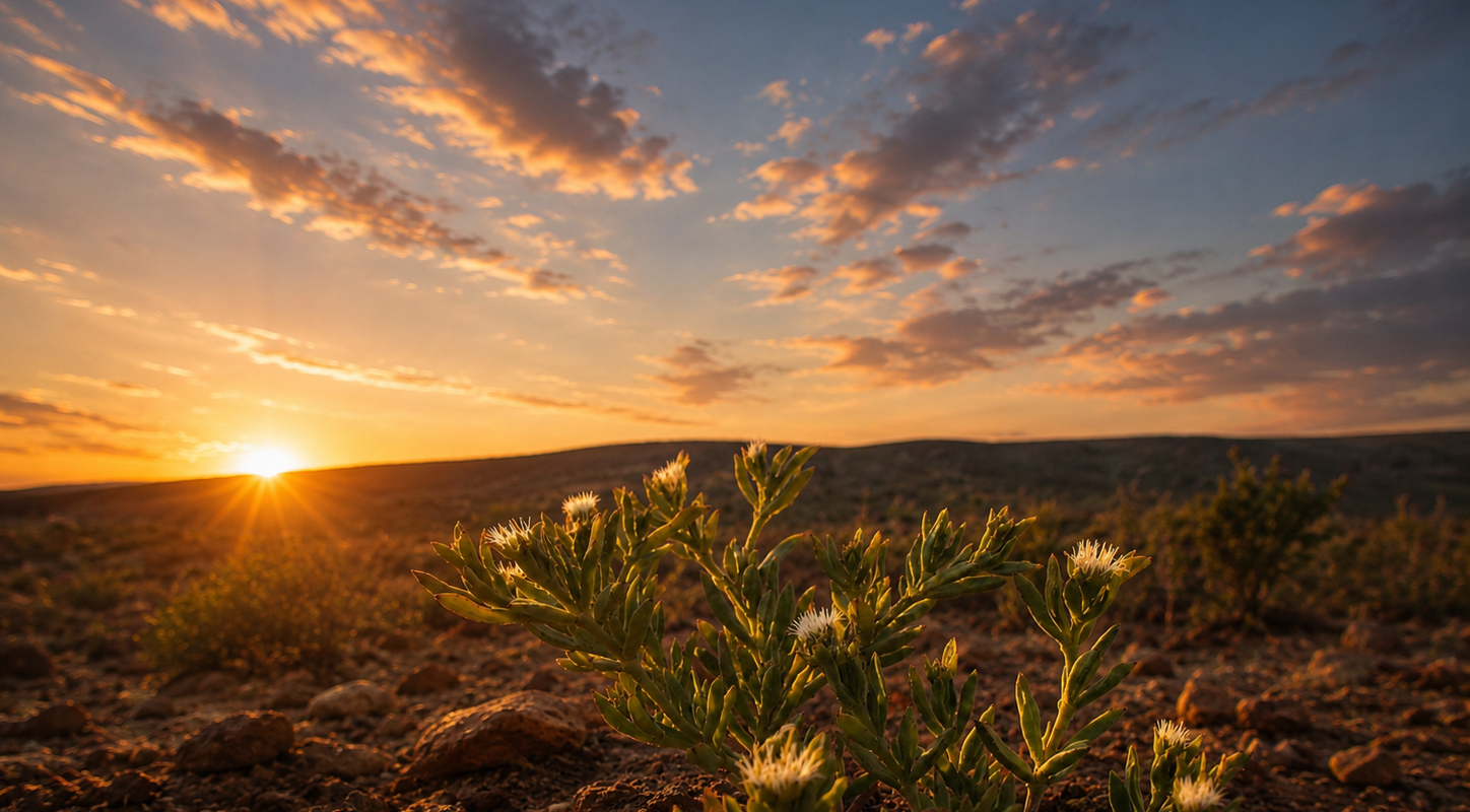 Cinematic photo of Kanna with sun setting